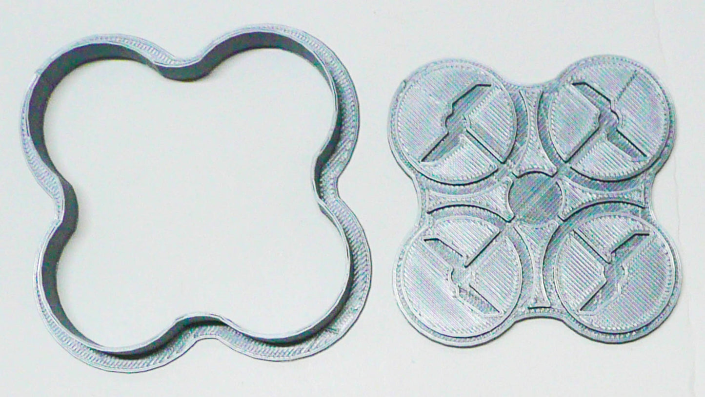 Drone Outline With Detail Stamp Aircraft Two Piece Cookie Cutter USA PR2039