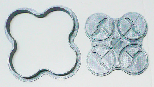 Drone Outline With Detail Stamp Aircraft Two Piece Cookie Cutter USA PR2039