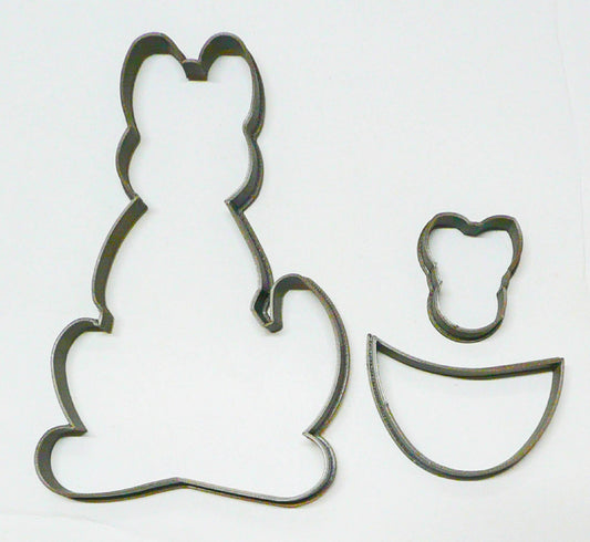 Kangaroo Outline With Pouch And Baby Joey 3 Pieces Cookie Cutter USA PR2978