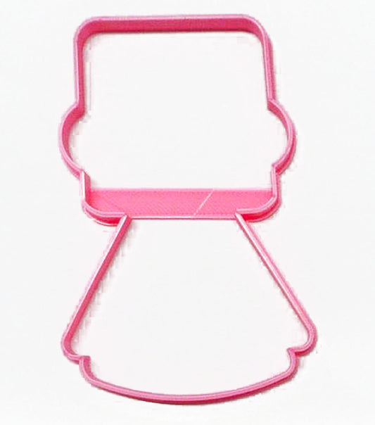 Girl Body With Square Head Hat Outline Vintage Kids Toy Cookie Cutter USA PR3186